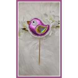 Stickdatei ITH - Blumenstecker Vogel